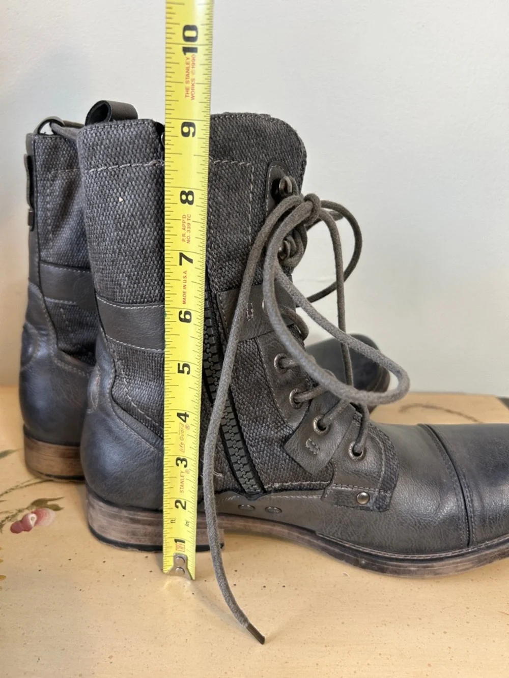 J75 Jump Deploy Men's Charcoal Gray Lace-Up Military Tactical Combat Boots